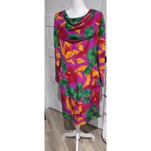 Arnold Scaasi 100% Silk MIDI Dress Size 12 Vintage Beauty